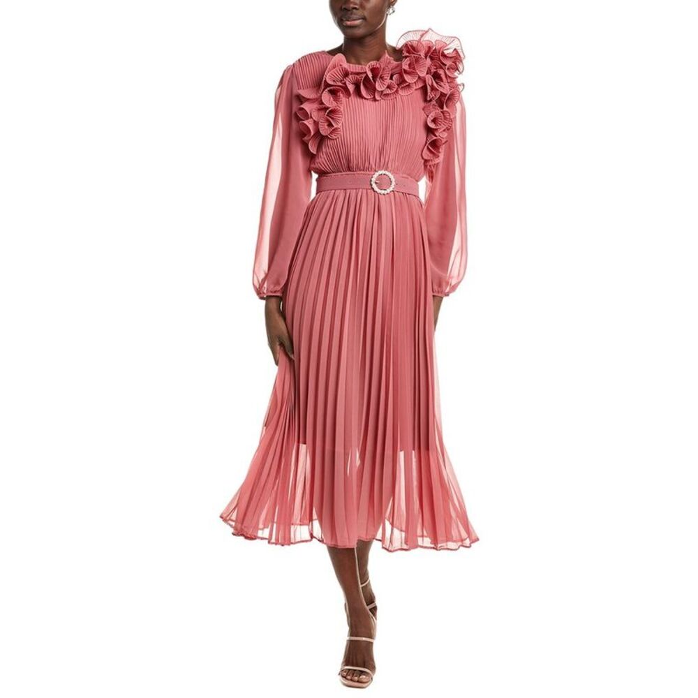 Burryco Womens  Red Printed Maxi Dress, Red